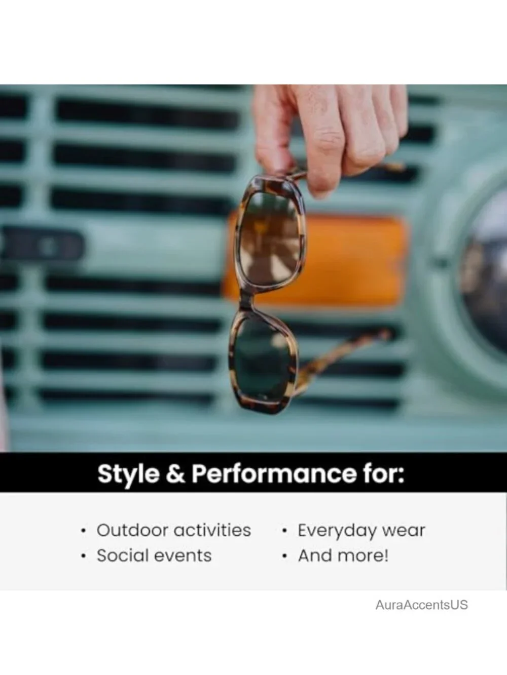 Polarized Retro Oval Sunglasses with Adjustable Fit, UV Protection